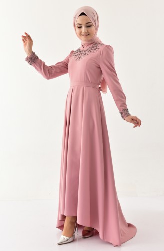 Beige-Rose Hijab Kleider 8902-05