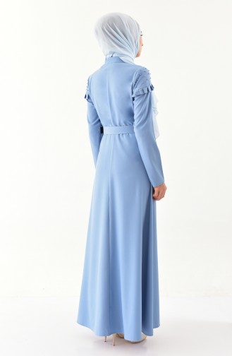Pearl Belted Dress 2021-01 Blue 2021-01