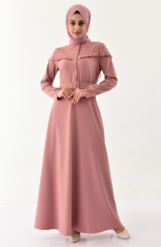 Pearl Belted Dress 2021-02 Dried Rose 2021-02