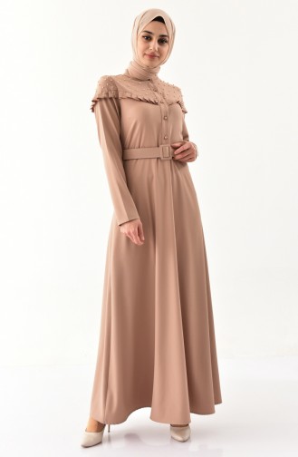 Pearl Belted Dress 2021-04 Mink 2021-04