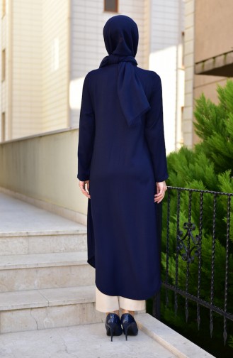 EFE Buttoned Long Tunic 1111-03 Navy Blue 1111-03