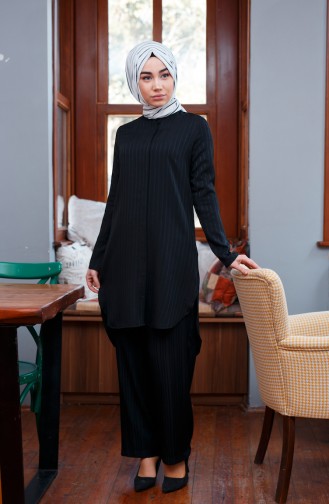 Tunik Pantolon İkili Takım 9001-01 Siyah 9001-01