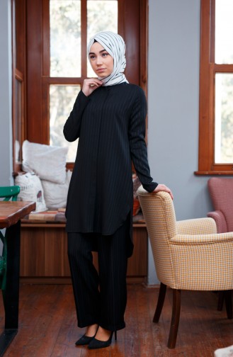 Tunik Pantolon İkili Takım 9001-01 Siyah 9001-01