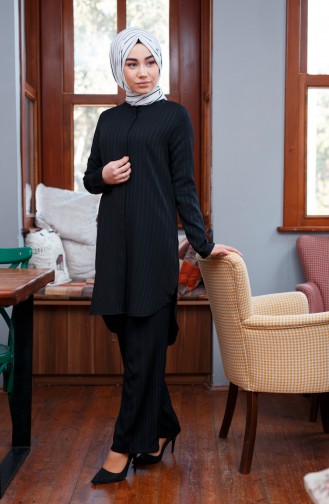 Tunik Pantolon İkili Takım 9001-01 Siyah 9001-01