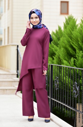 Tunic Pants Binary Suit  10107-01 Claret Red 10107-01