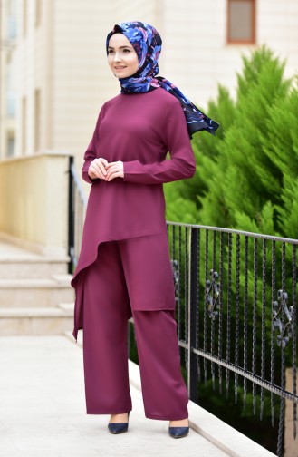 Tunic Pants Binary Suit  10107-01 Claret Red 10107-01