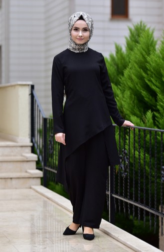 Tunik Pantolon İkili Takım 10107-02 Siyah
