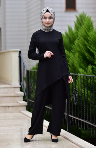 Tunik Pantolon İkili Takım 10107-02 Siyah