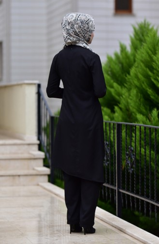 Tunik Pantolon İkili Takım 10107-02 Siyah