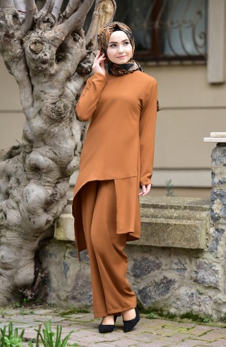 Tunik Pantolon İkili Takım 10107-03 Taba 10107-03