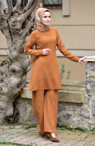 Minahill Lace-up Tunic Trousers Double Suit 10112-04 Taba 10112-04