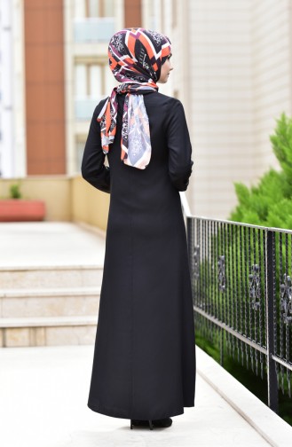 إي أف إي فستان بتصميم أكمام مزمومة 1919-01 لون أسود 1919-01