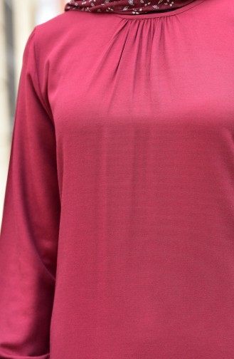 إي أف إي فستان بتصميم أكمام مزمومة 1919-07 لون خمري 1919-07