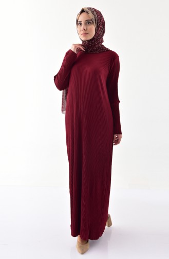 iLMEK Pleated Dress 5217-02 Claret Red 5217-02