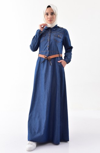فستان أزرق كحلي 6065-01