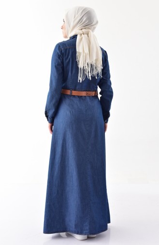 Navy Blue Hijab Dress 6065-01