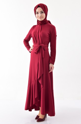 Claret red İslamitische Jurk 4064-02