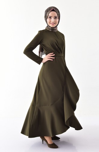Khaki Hijab Kleider 4064-03