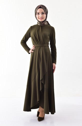 Khaki Hijab Kleider 4064-03