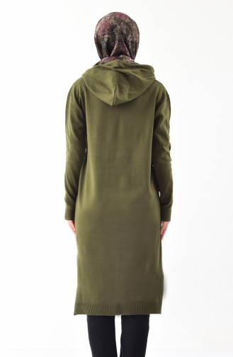 iLMEK Hooded Knitwear Tunic 4117-01 Khaki 4117-01