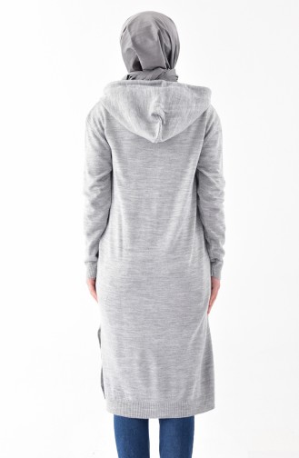 iLMEK Hooded Knitwear Tunic 4117-04 Gray 4117-04