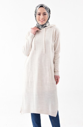 iLMEK Hooded Knitwear Tunic 4117-05 Beige 4117-05