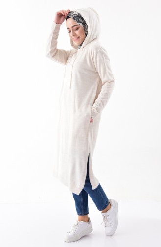 iLMEK Hooded Knitwear Tunic 4117-05 Beige 4117-05