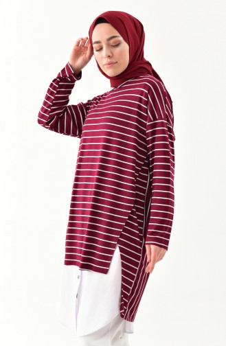 iLMEK Front Double Layer Tunic 5233-02 Claret Red 5233-02