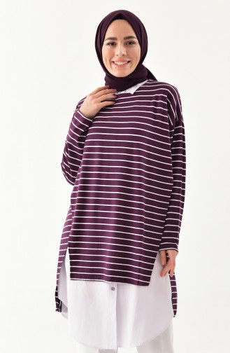 iLMEK Front Double Layer Tunic 5233-03 Purple 5233-03