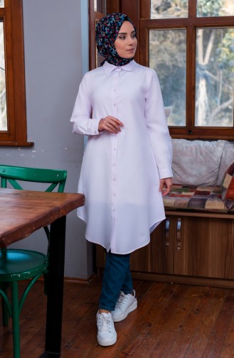 Düğmeli Tunik 8203-11 Pudra 8203-11