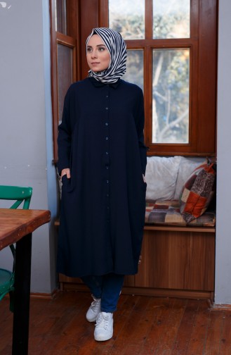 Oyya Sleeves attached Tunic 8122-02 Navy 8122-02