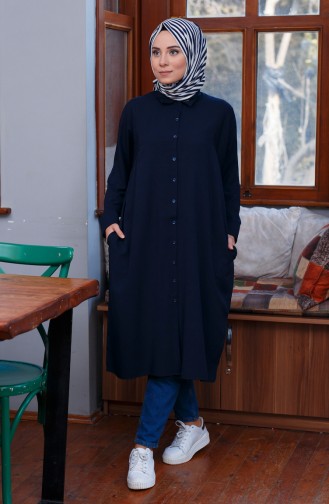 Oyya Sleeves attached Tunic 8122-02 Navy 8122-02