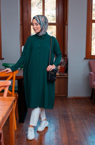 Oyya Sleeves attached Tunic 8122-03 Emerald Green 8122-03