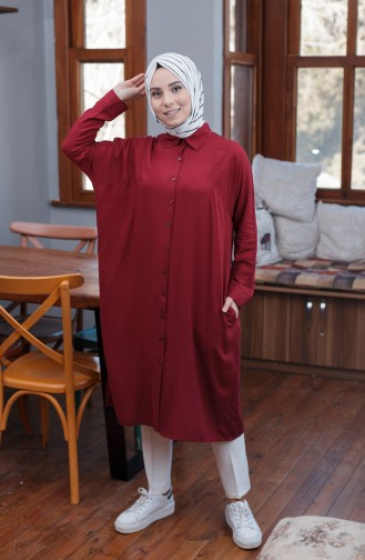 Oyya Sleeves attached Tunic 8122-04 Bordeaux 8122-04