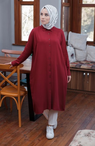 Oyya Sleeves attached Tunic 8122-04 Bordeaux 8122-04