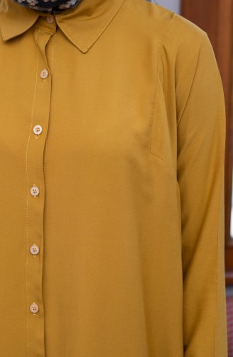 أويا تونيك بتصميم اكمام موصولة 8122-07 لون اصفر داكن 8122-07