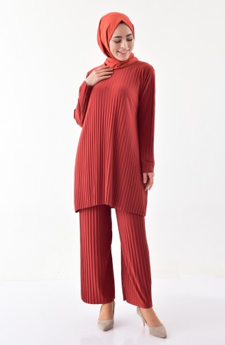 iLMEK Pleated Tunic Pants Double Suit 5219-10 Tile 5219-10