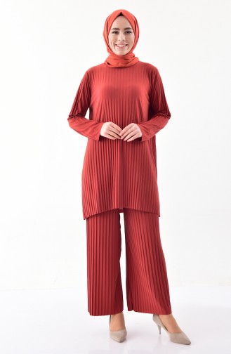 iLMEK Pleated Tunic Pants Double Suit 5219-10 Tile 5219-10