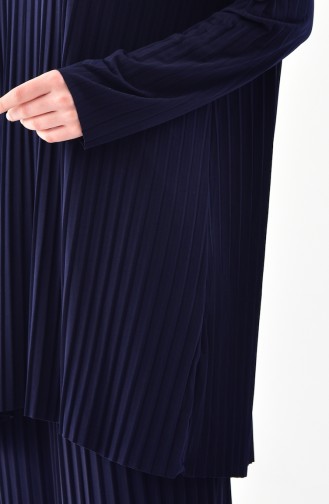 iLMEK Pleated Tunic Pants Double Suit 5219-02 Navy Blue 5219-02