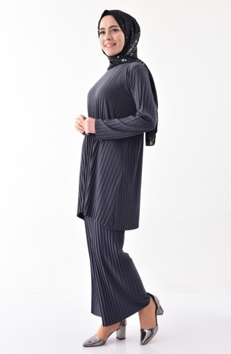 iLMEK Pleated Tunic Pants Double Suit 5219-03 Antrasit 5219-03