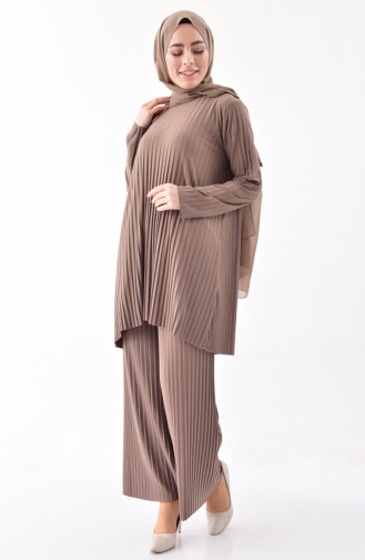 iLMEK Pleated Tunic Pants Double Suit 5219-05 Mink 5219-05