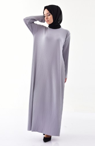 Kleid mit Plissee 5217-03 Grau 5217-03
