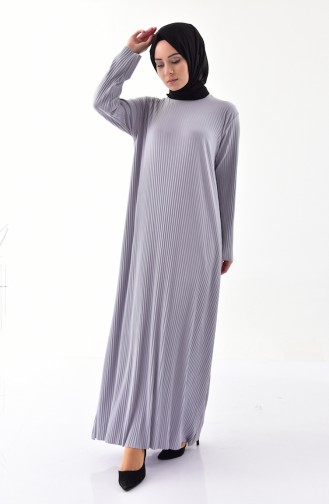 Kleid mit Plissee 5217-03 Grau 5217-03