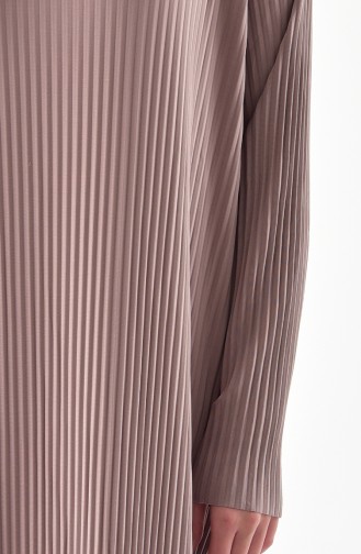 ايلميك فستان بتصميم طيات 5217-04 لون بني مائل للرمادي 5217-04