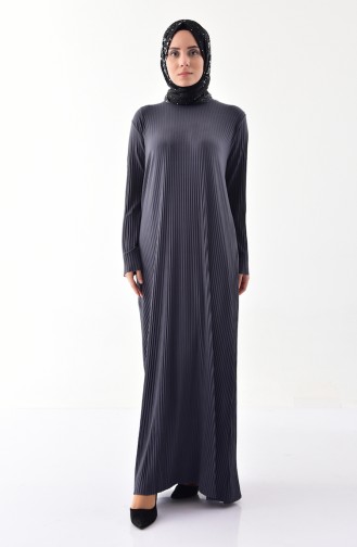 ايلميك فستان بتصميم طيات 5217-05 لون أسود مائل للرمادي 5217-05