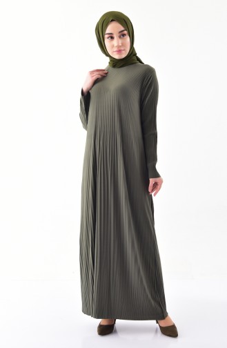 ايلميك فستان بتصميم طيات 5242-09 لون أخضر كاكي 5242-09