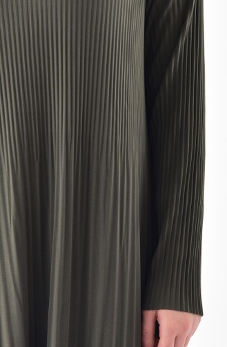 ايلميك فستان بتصميم طيات 5242-09 لون أخضر كاكي 5242-09