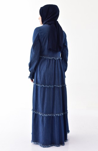 Dunkelblau Hijab Kleider 6121-02