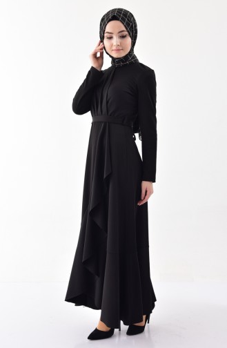 Schwarz Hijab Kleider 4064-05