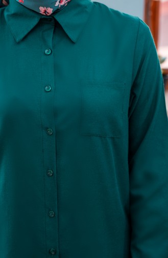 Minahill Pocket Buttoned Tunic 8202-11 Emerald Green 8202-11